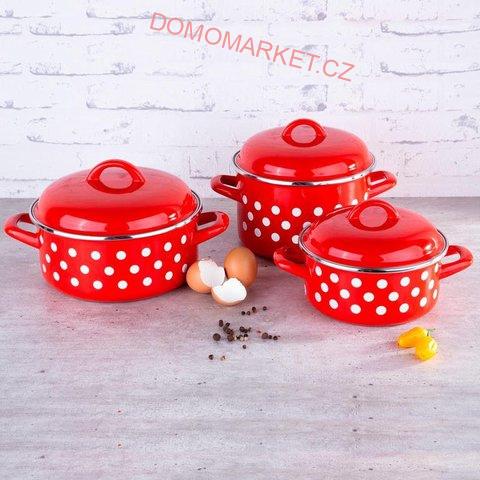 Metalac Rendlík smaltovaný PUNTÍK 24 cm / 4,75 l s poklicí