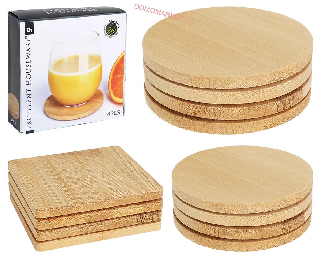 Excellent Houseware Podtácek z bambusového dřeva 4 ks