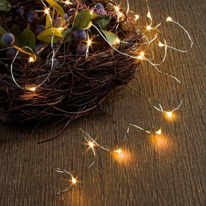 Světelný řetěz 100 LED 9 m - teplá bílá