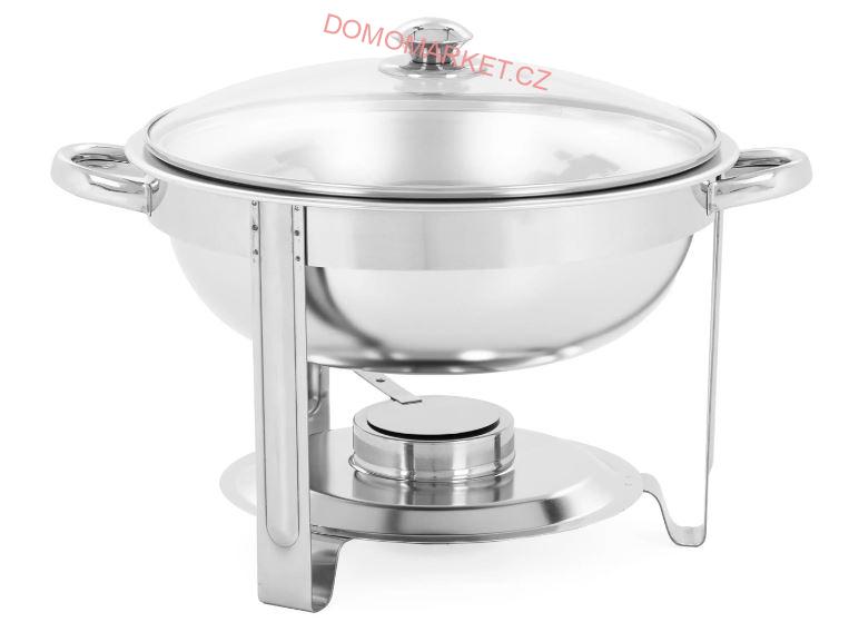 TECHNICA Silver Line 510033 Chafing kulatý se skleněným víkem 5 l