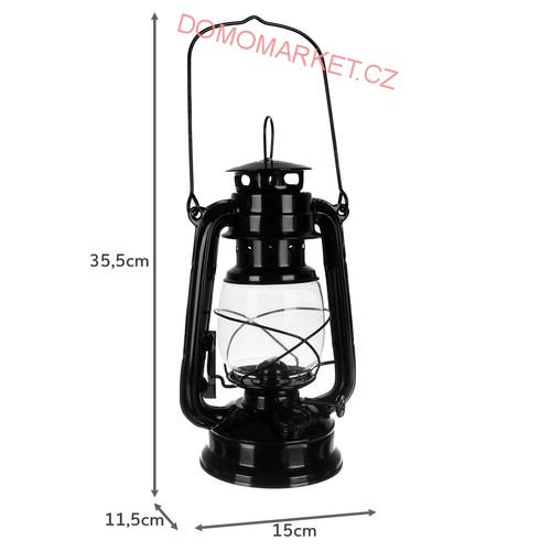 Lampa petrolejová 24 cm černá Metrox ISO 20683