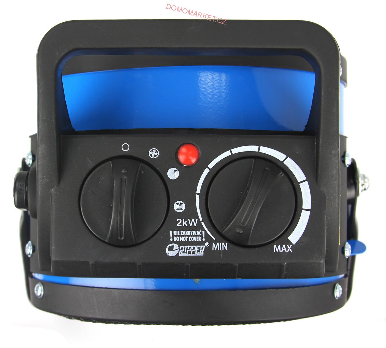 Elektrický ohřívač vzduchu RIPPER 2kW s termostatem