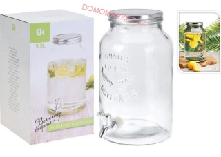 EXCELLENT Láhev 5500 ml skleněná s kohoutkem