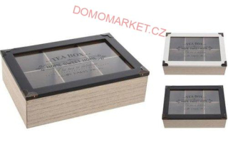 Excellent Houseware Krabička na čaj TEA BOX 6 přihrádek