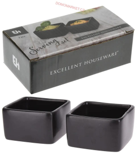 Excellent Servírovací miska 7,2 x 7,2 x 4 cm černá 2 ks