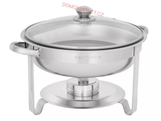 TECHNICA Silver Line 510032 Chafing kulatý se skleněným víkem 3,5 l