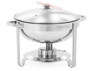TECHNICA Silver Line 510033 Chafing kulatý se skleněným víkem 5 l